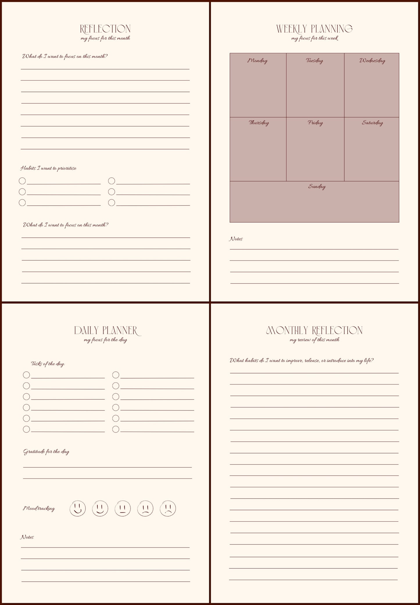 Digital Wellness Planner